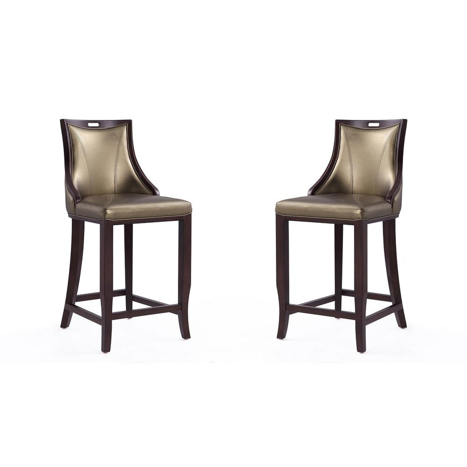 Emperor Bar Stool in Bronze and Walnut