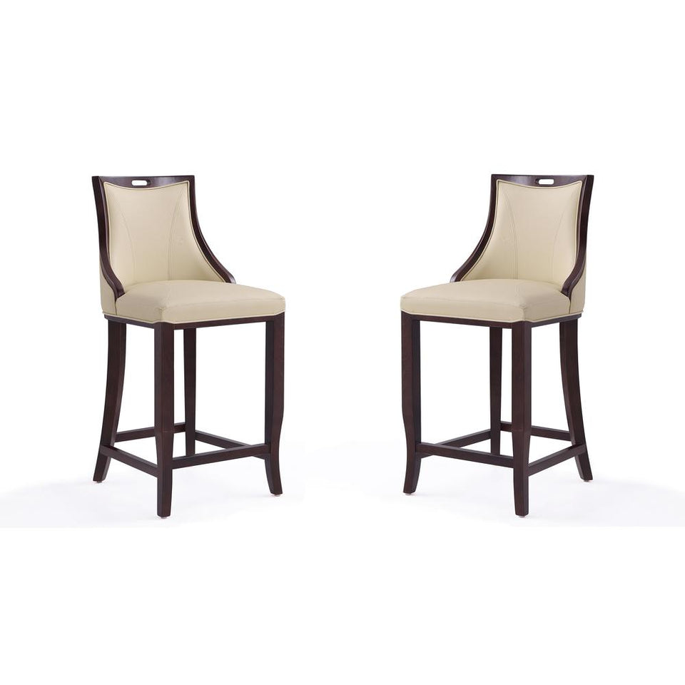 Emperor Bar Stool in Cream and Walnut