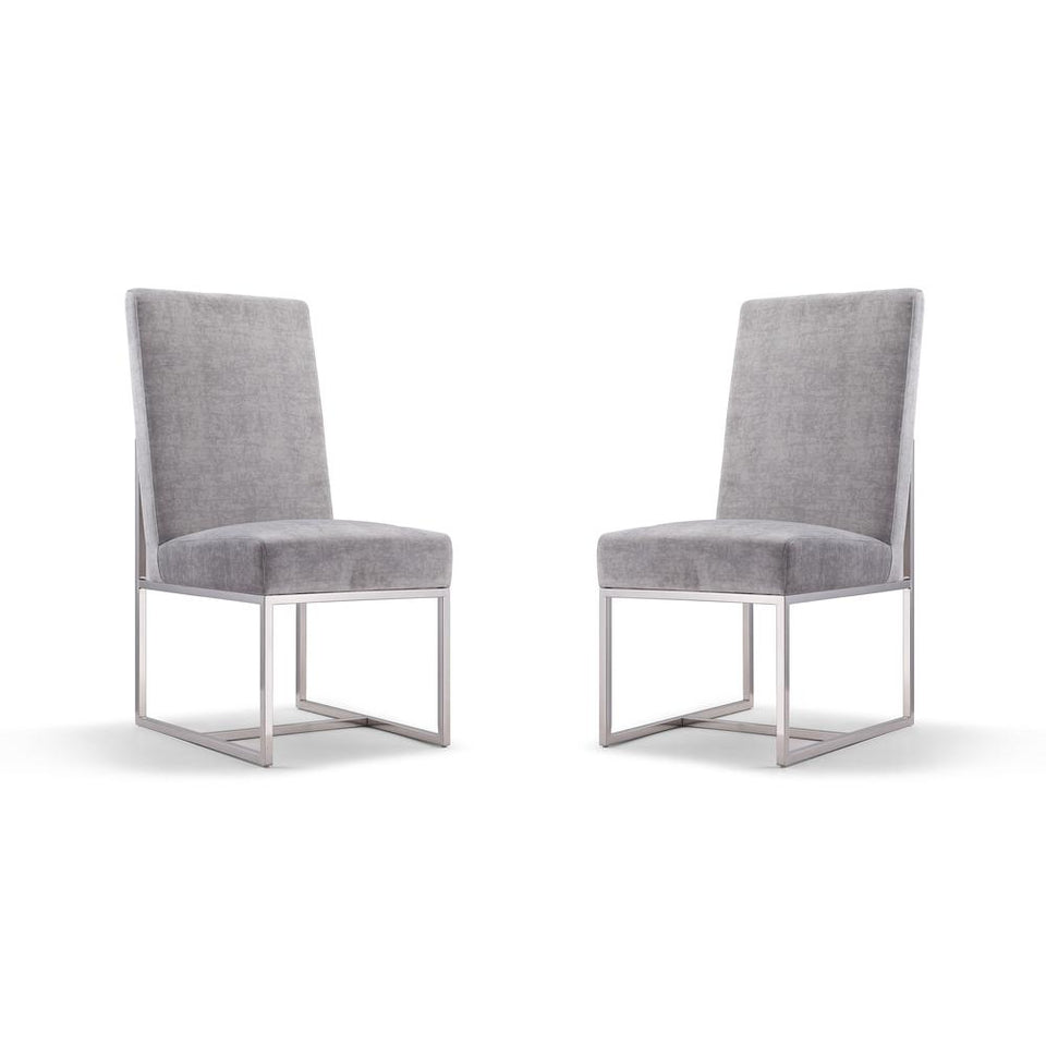 Element Velvet Dining Chair in Grey