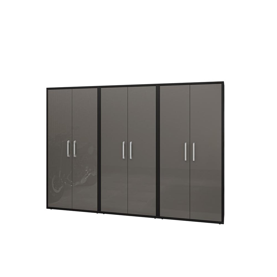 Eiffel Storage Cabinet in Matte Black and Grey (Set of 3)