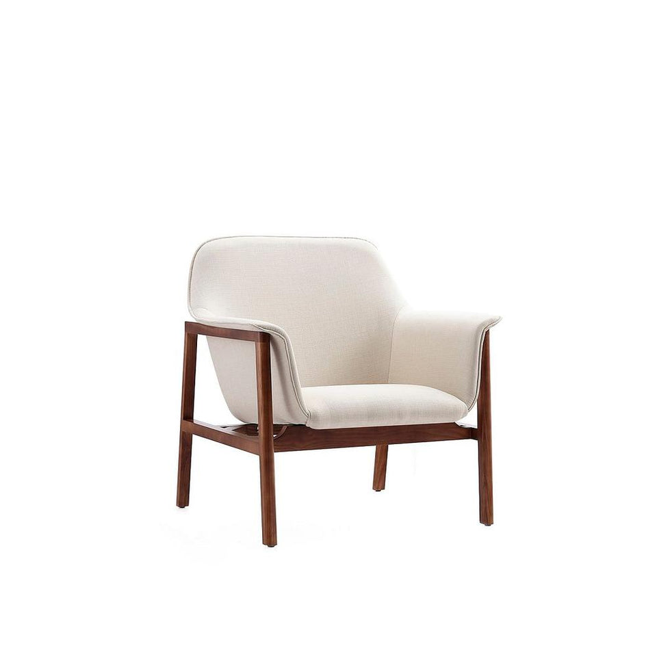 Miller Accent Chair in Cream and Walnut