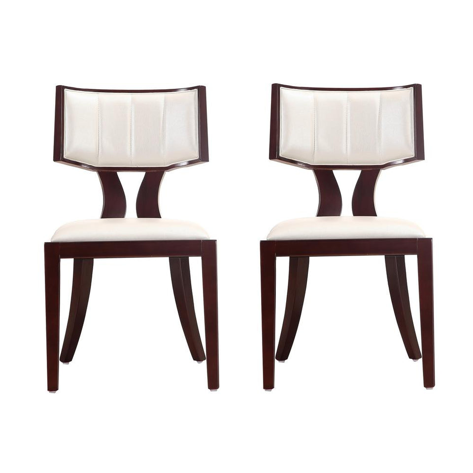 Pulitzer Dining Chair (Set of Two) in Pearl White and Walnut