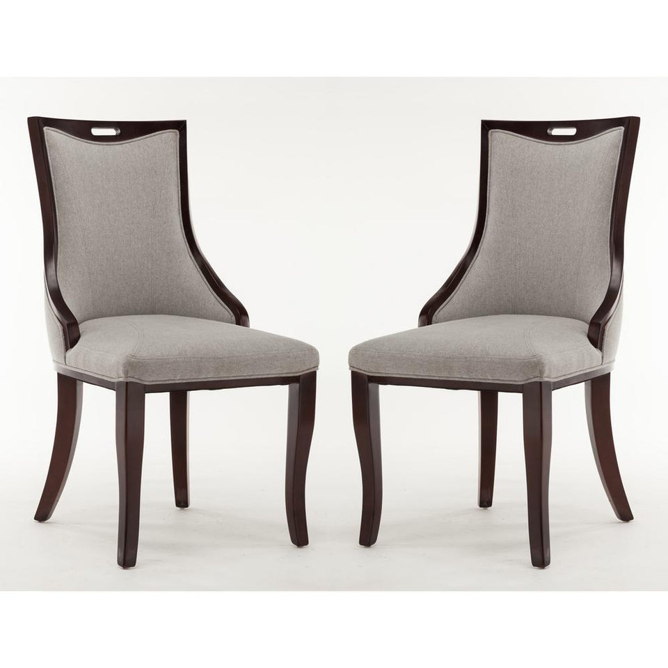 Emperor Dining Chair (Set of Two) in Grey and Walnut