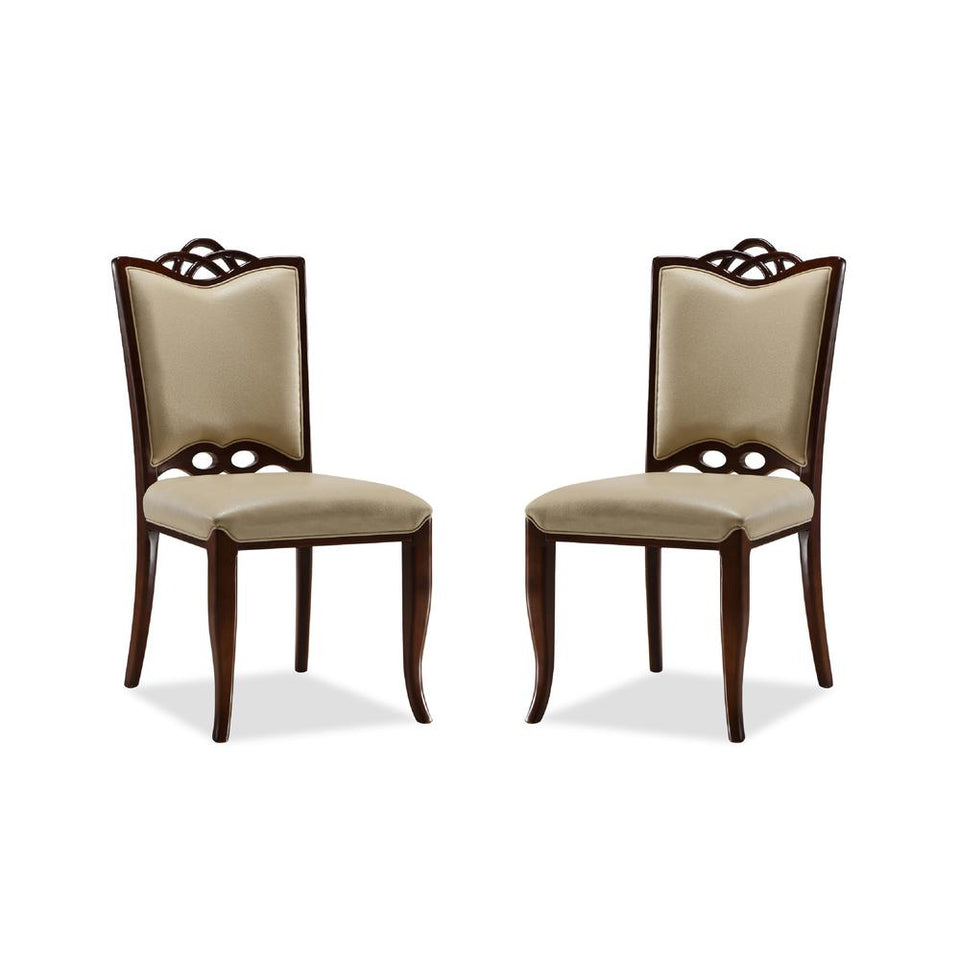 Regent Dining Chair (Set of Two)  in Cream and Walnut