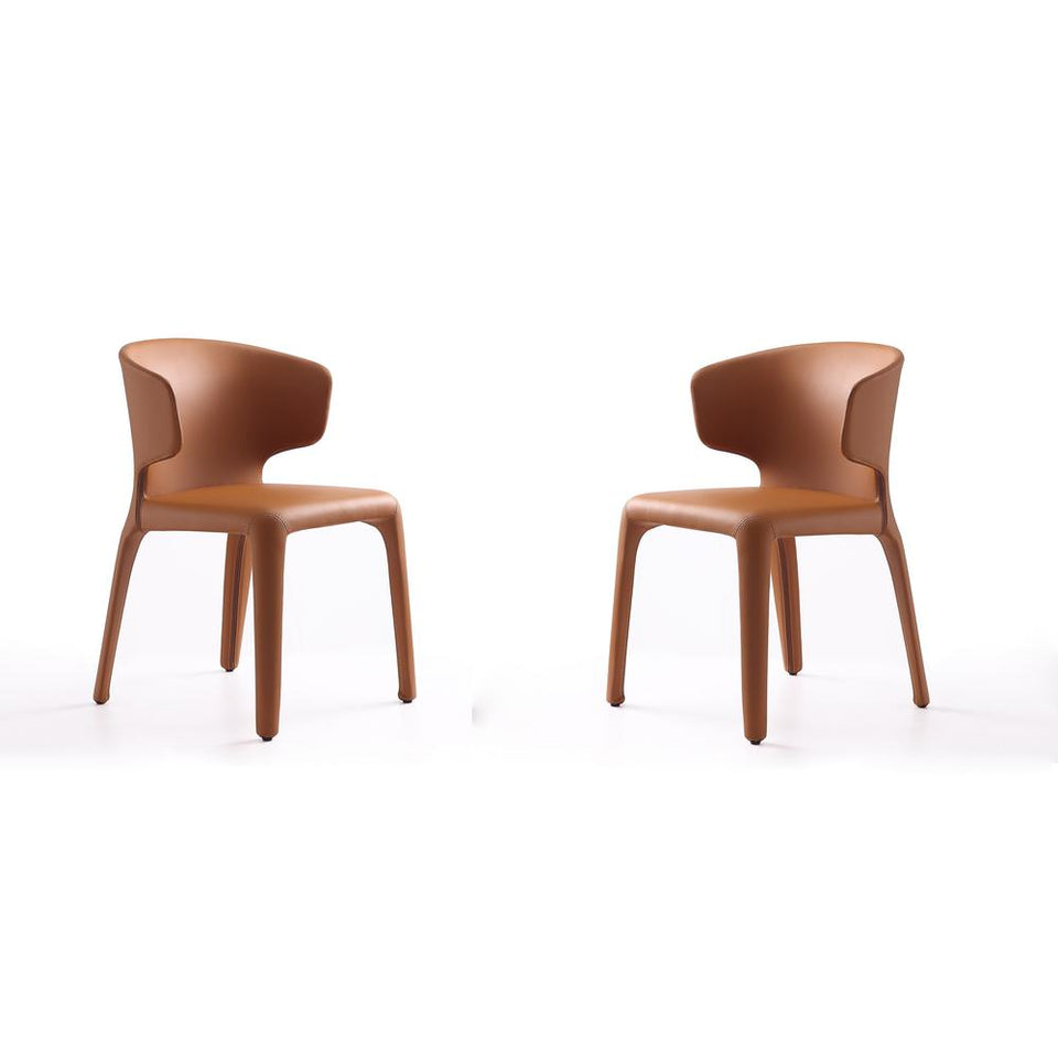 Conrad Leather Dining Chair in Saddle (Set of 2)