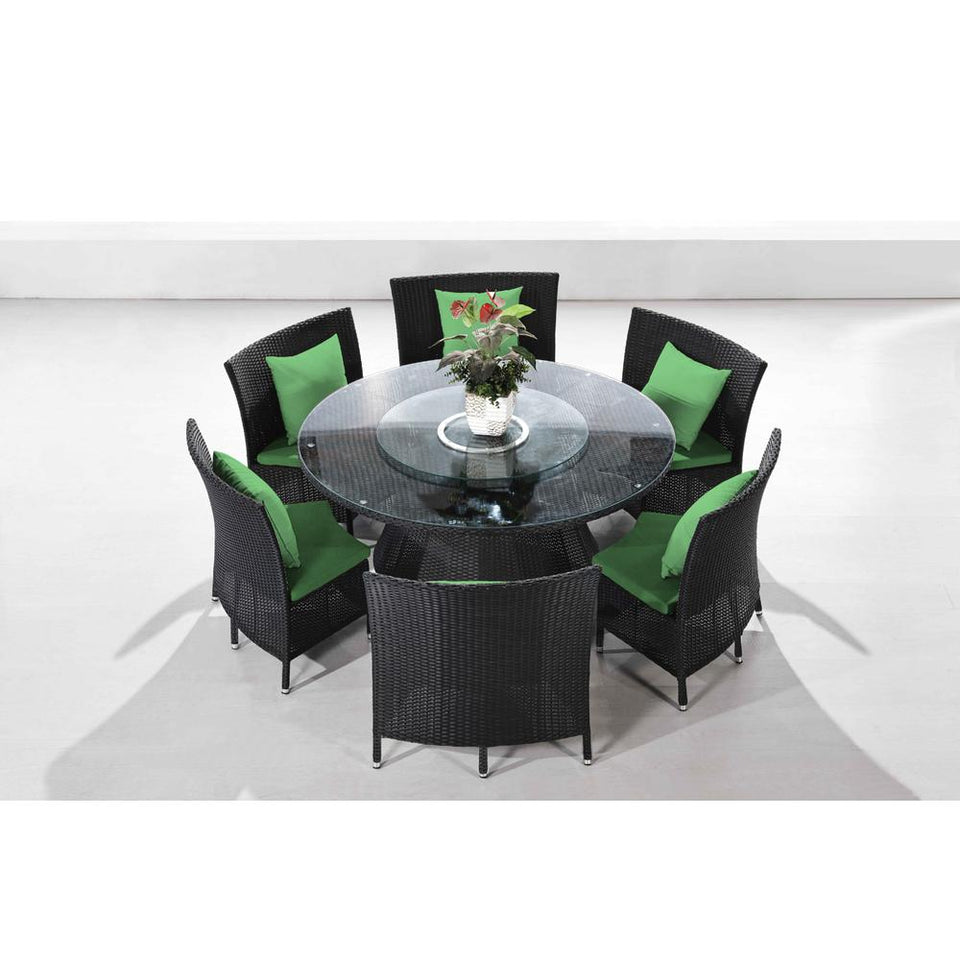 Nightingdale 7-Piece Outdoor Dining Set in Green and Black