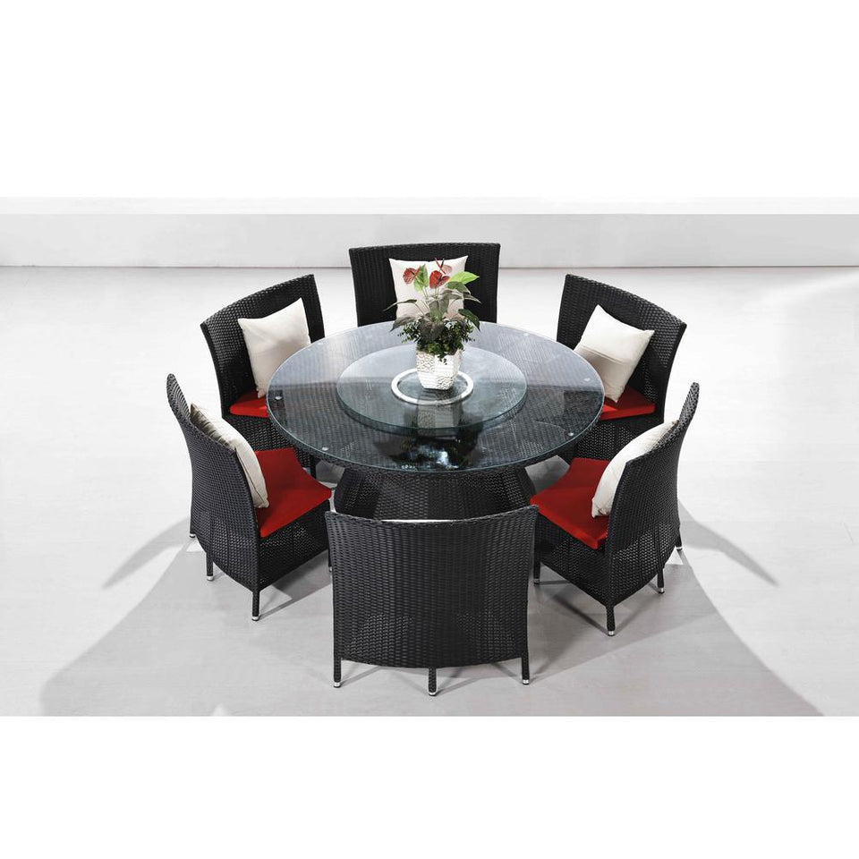 Nightingdale 7-Piece Outdoor Dining Set in Red, White and Black