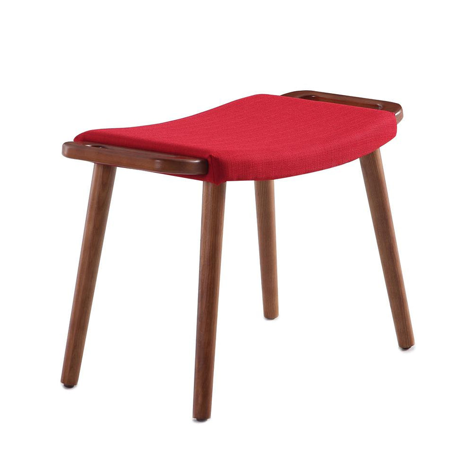 Geta Ottoman in Red and Antique Walnut