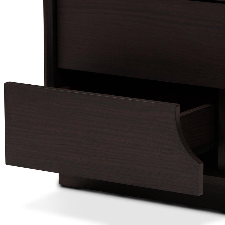 Larsine modern and contemporary brown finished 2-drawer nightstand.