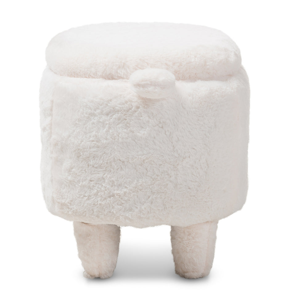 Pecora contemporary wool upholstered sheep storage ottoman.