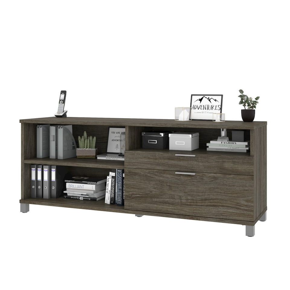 Pro-Linea Credenza with two drawers in Walnut Grey