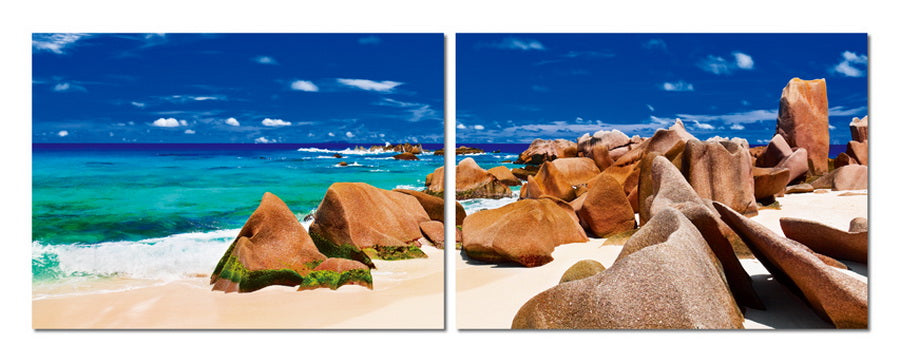 Tasmanian tide mounted photography print diptych