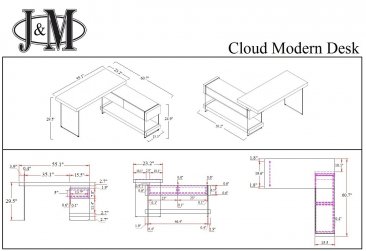 Cloud Modern Desk in High Gloss.