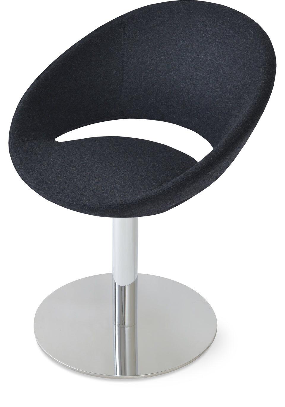 Crescent Round Swivel Chair.