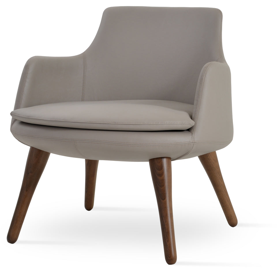 Dervish Lounge Armchair 4 Legs Wood.
