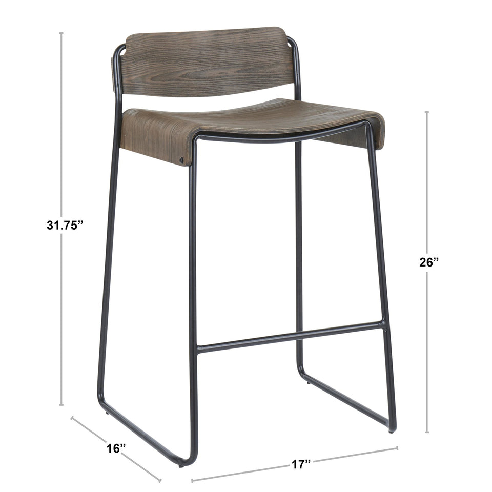 Dali Low Back Counter Stool - Set of 2.