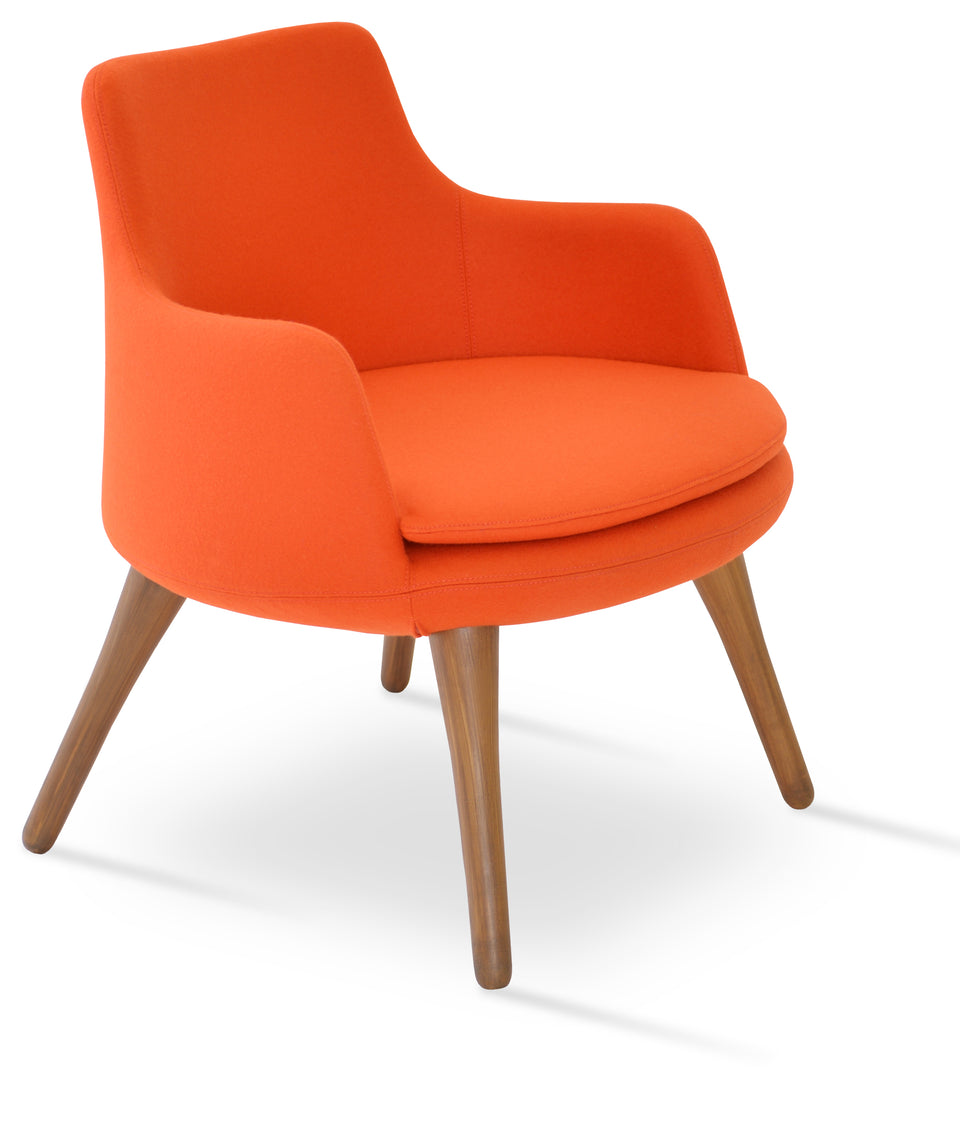 Dervish Lounge Armchair 4 Legs Wood.