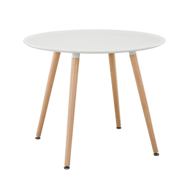 TRACK ROUND DINING TABLE IN WHITE.