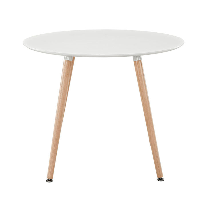 TRACK ROUND DINING TABLE IN WHITE.