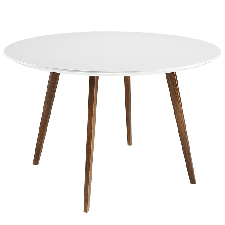 PLATTER ROUND DINING TABLE IN WHITE.