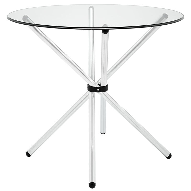 BATON ROUND DINING TABLE IN CLEAR.