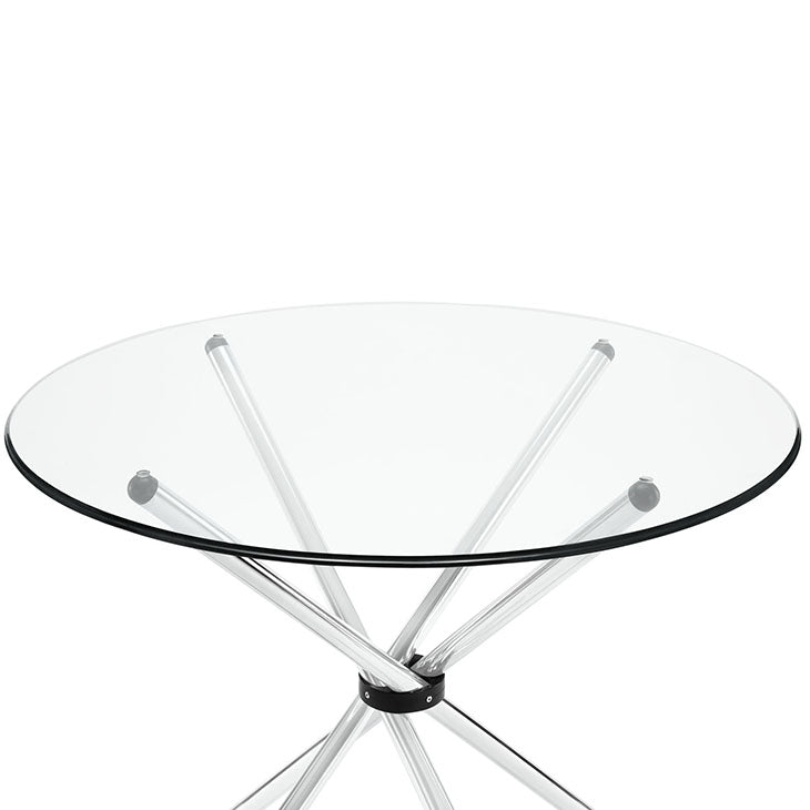 BATON ROUND DINING TABLE IN CLEAR.