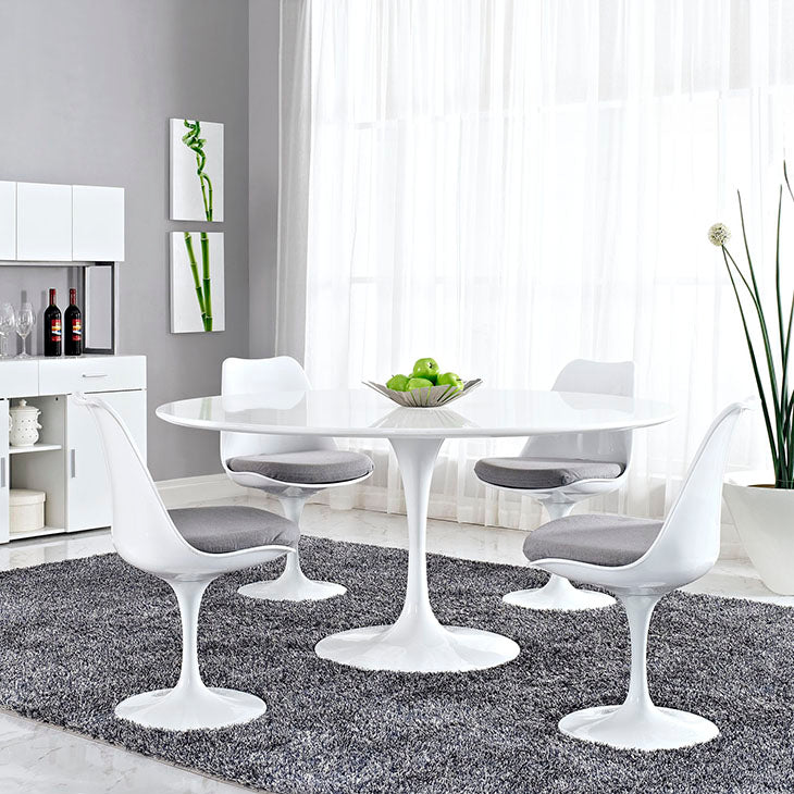 LIPPA ROUND WOOD TOP DINING TABLE IN WHITE SIZE 28, 36, 40, 47, 54, and 60".