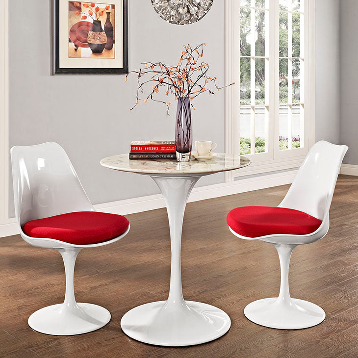 LIPPA ROUND ARTIFICIAL MARBLE DINING TABLE IN WHITE SIZE 28, 36, 40, 47, 54, and 60".