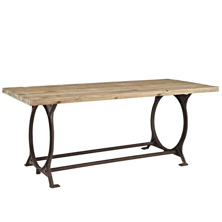 EFFUSE RECTANGLE WOOD TOP DINING TABLE IN BROWN.
