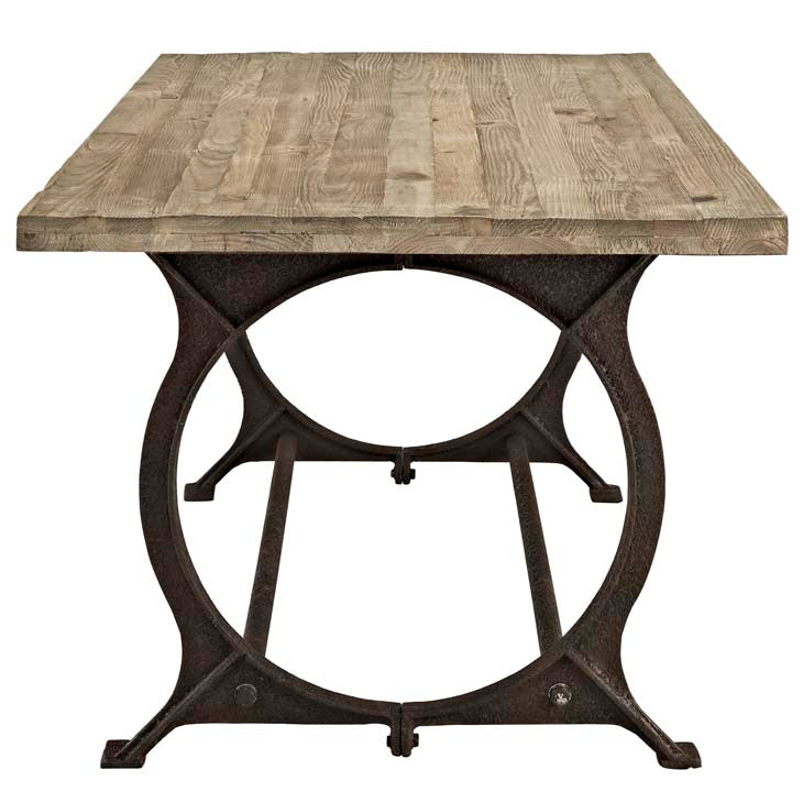 EFFUSE RECTANGLE WOOD TOP DINING TABLE IN BROWN.