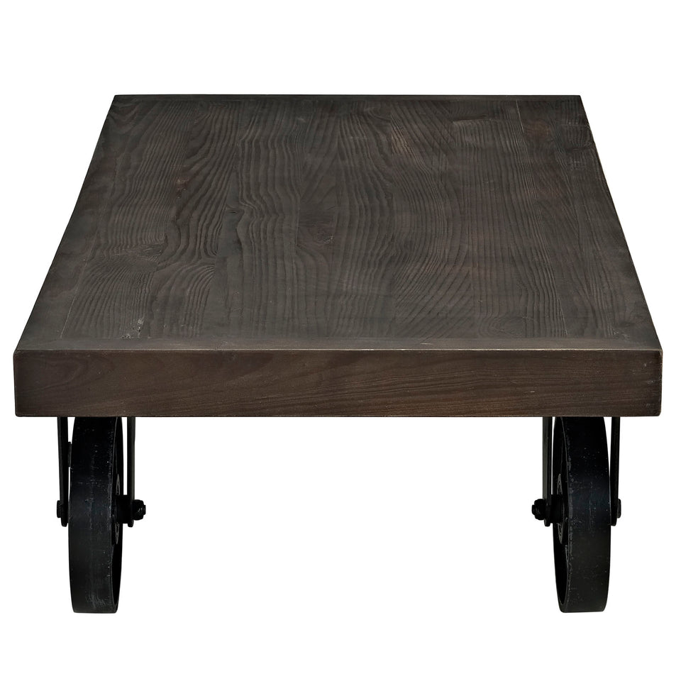 Garrison Wood Top Coffee Table in Black.