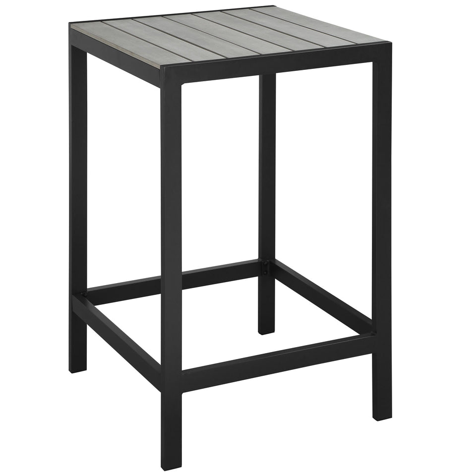 Maine Outdoor Patio Bar Table in Brown Gray.