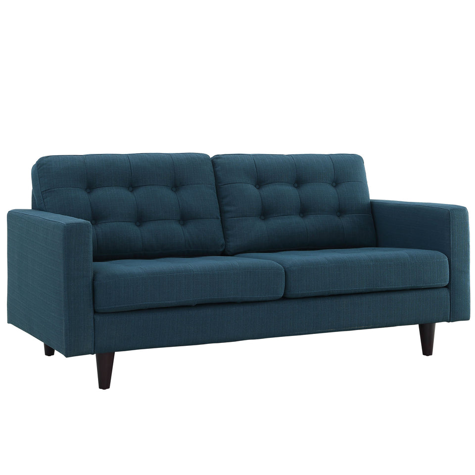 Empress Upholstered Fabric Loveseat.