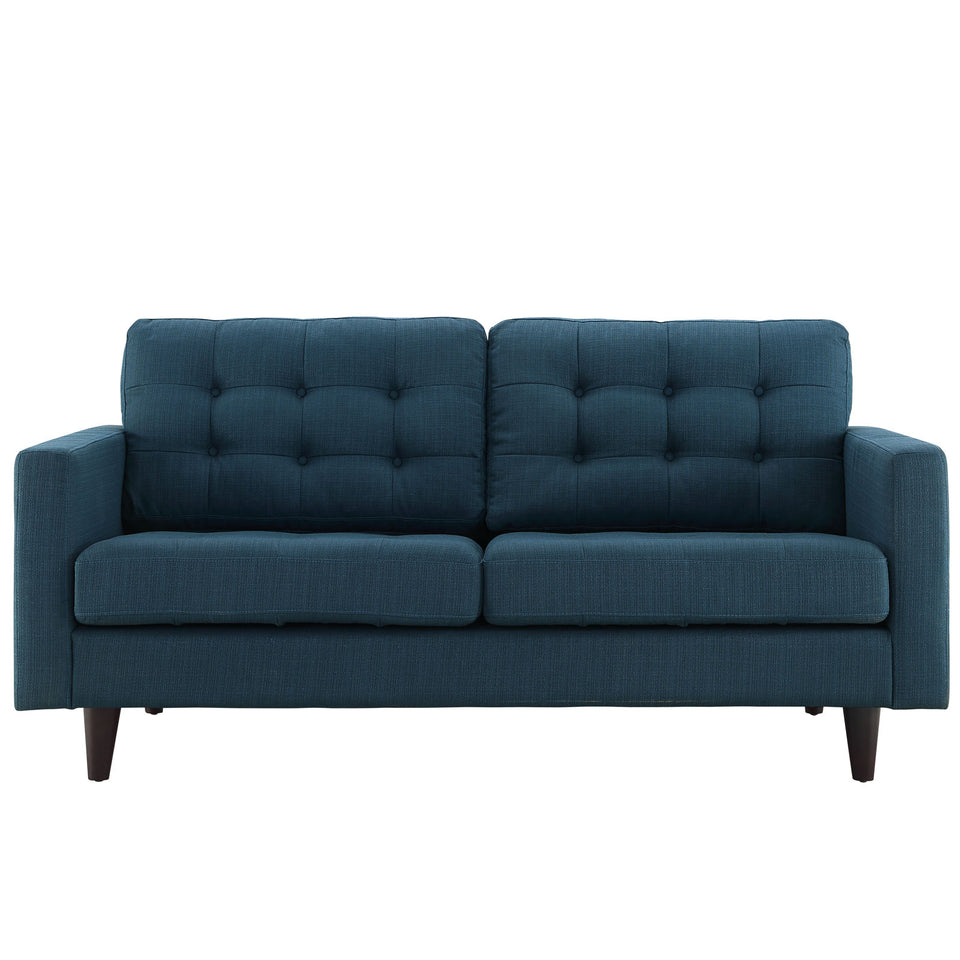 Empress Upholstered Fabric Loveseat.