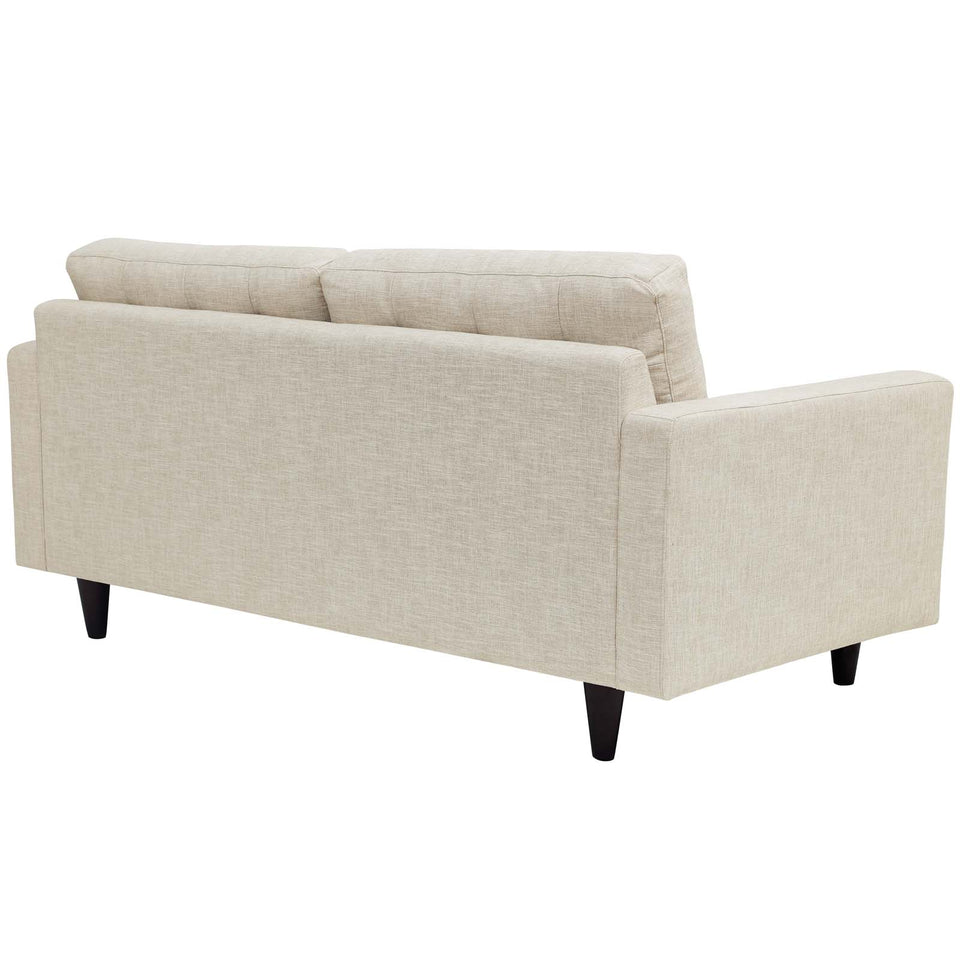 Empress Upholstered Fabric Loveseat.