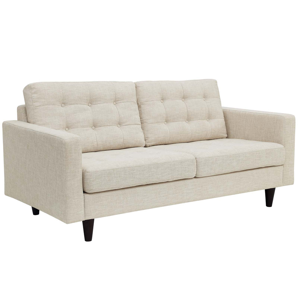 Empress Upholstered Fabric Loveseat.