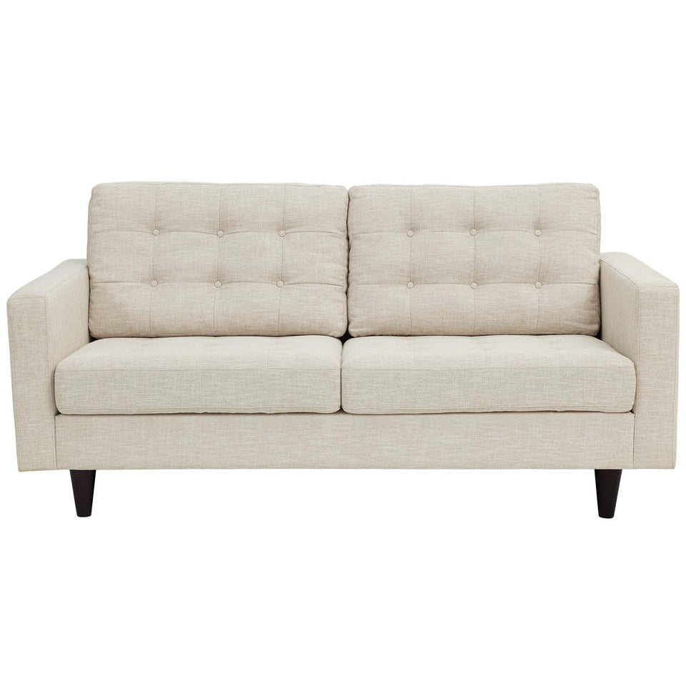 Empress Upholstered Fabric Loveseat.