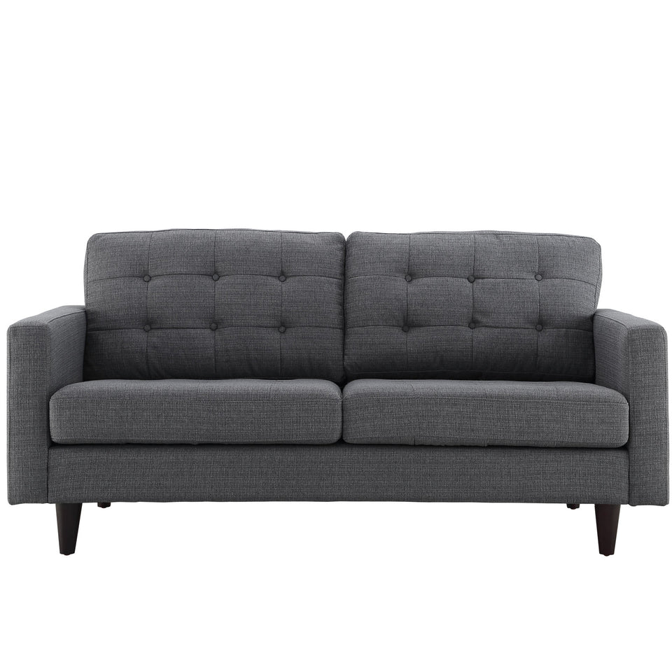 Empress Upholstered Fabric Loveseat.