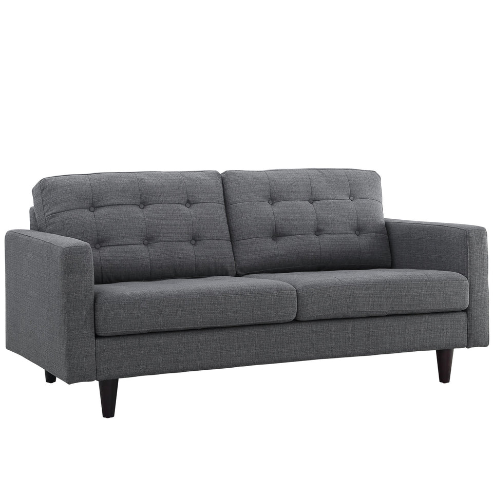 Empress Upholstered Fabric Loveseat.