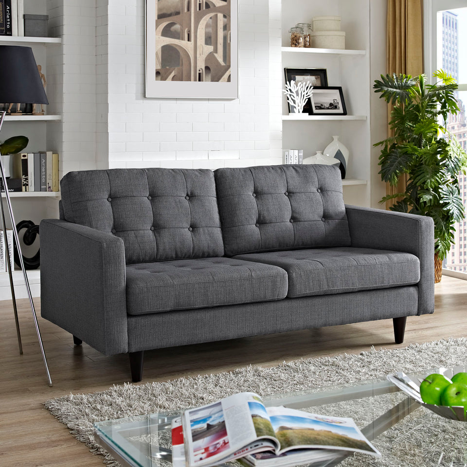 Empress Upholstered Fabric Loveseat.