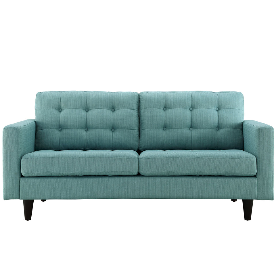 Empress Upholstered Fabric Loveseat.