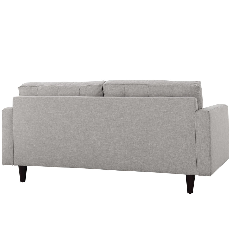 Empress Upholstered Fabric Loveseat.