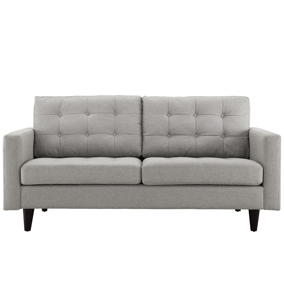 Empress Upholstered Fabric Loveseat.