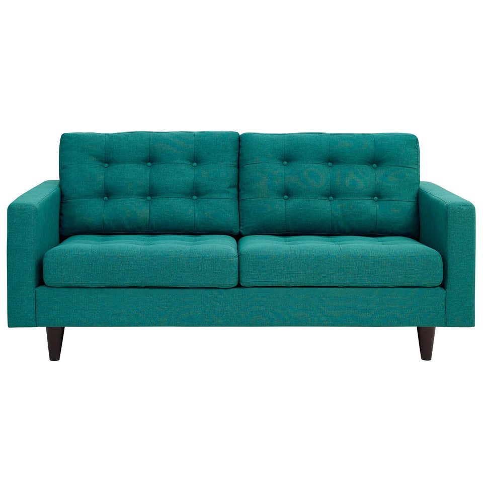 Empress Upholstered Fabric Loveseat.