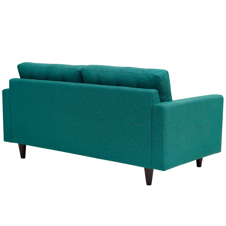 Empress Upholstered Fabric Loveseat.