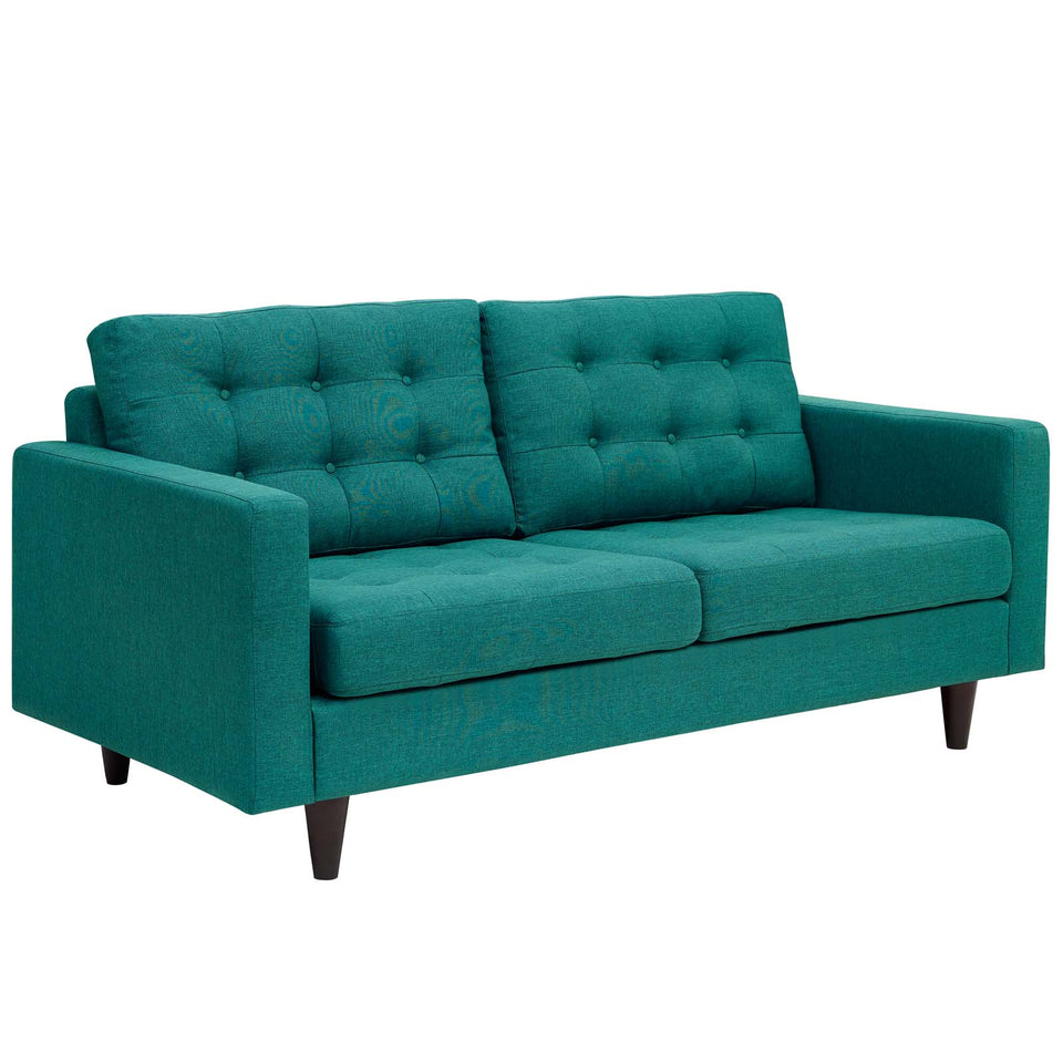 Empress Upholstered Fabric Loveseat.