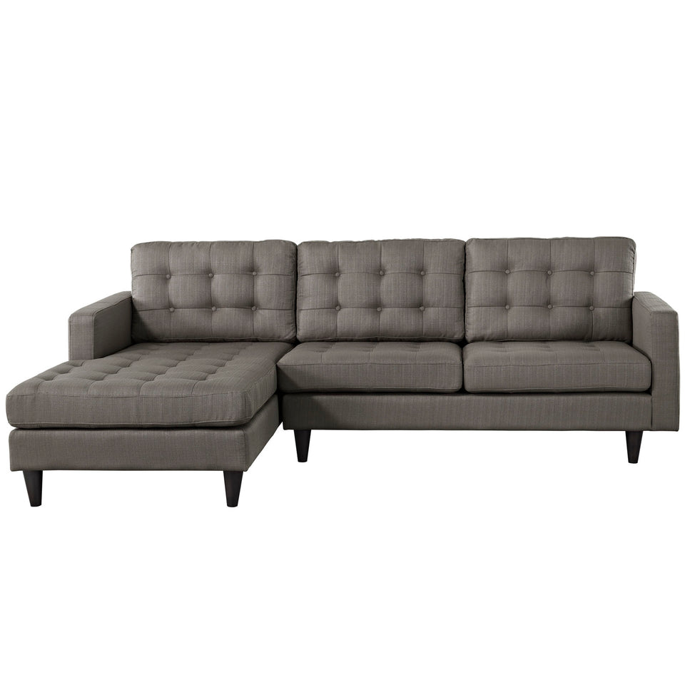 Empress Left-Facing Upholstered Fabric Sectional Sofa.