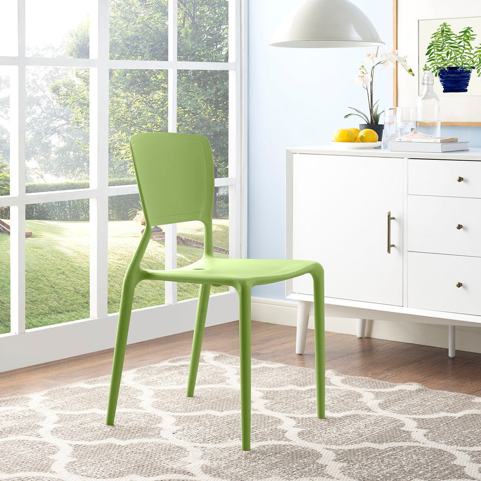 Fine Dining Side Chair in Green.