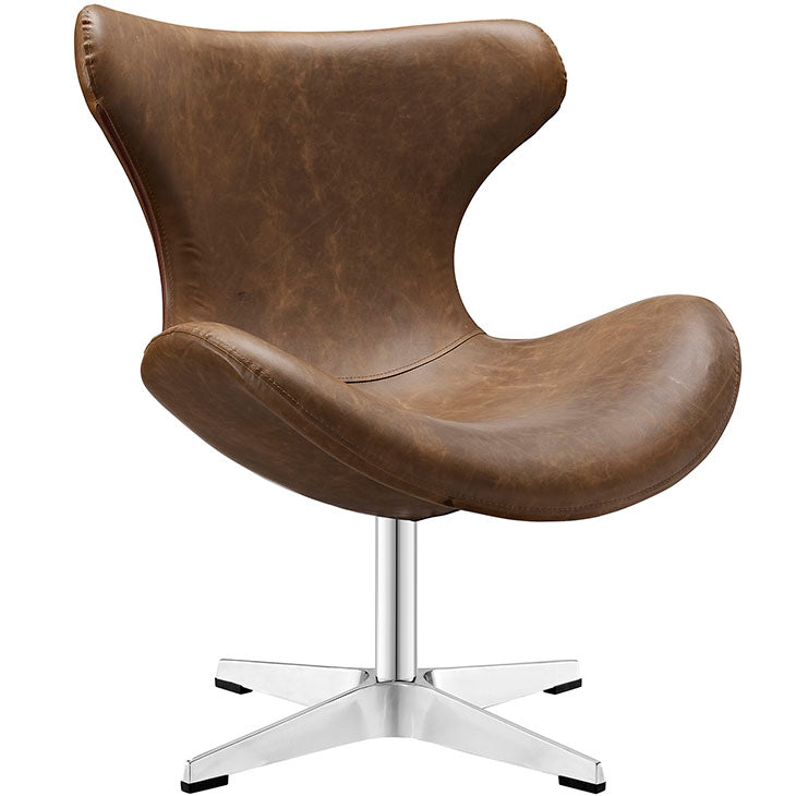HELM LOUNGE CHAIR IN BROWN.