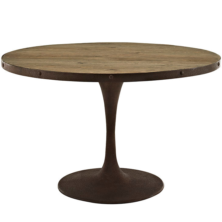 DRIVE ROUND WOOD TOP DINING TABLE IN BLACK GOLD SIZE 28, 40, 48, and 60".